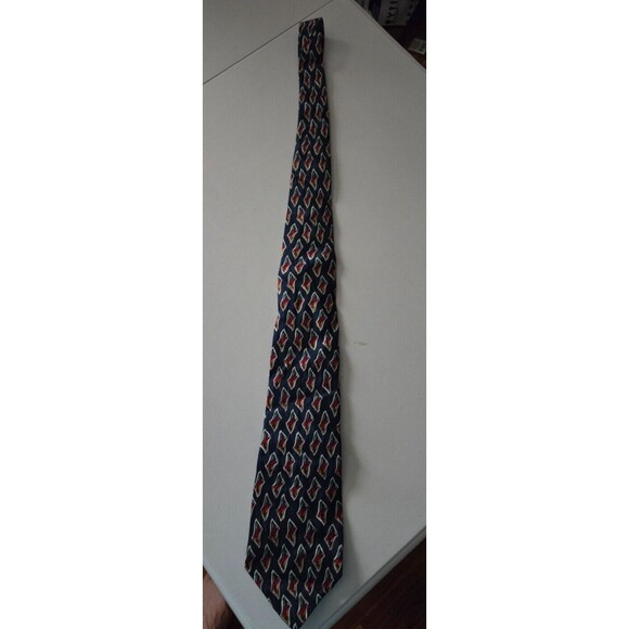 CHAPS RALPH LAUREN - Men's Navy Blue Neck Tie With Emblem 3.75”W x 55.5"L - Picture 1 of 4